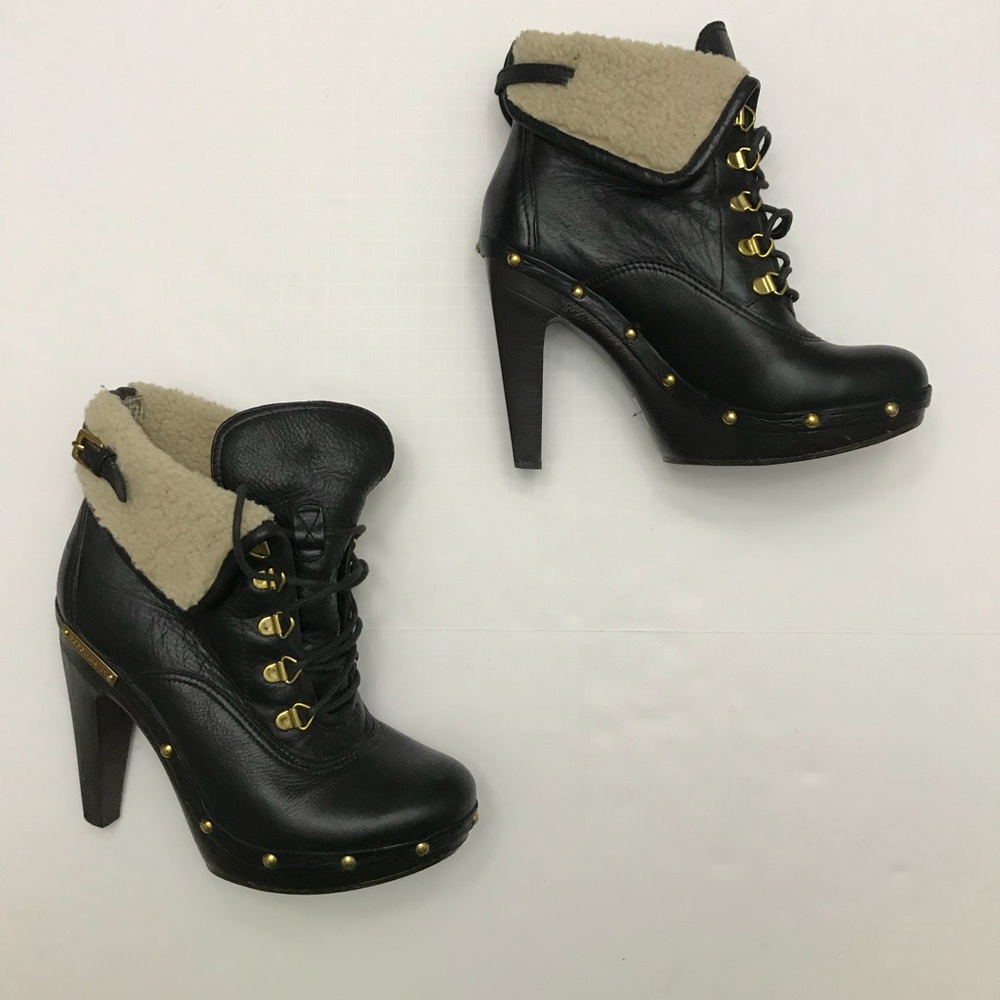 BCBGeneration black  lace up bootie size 38